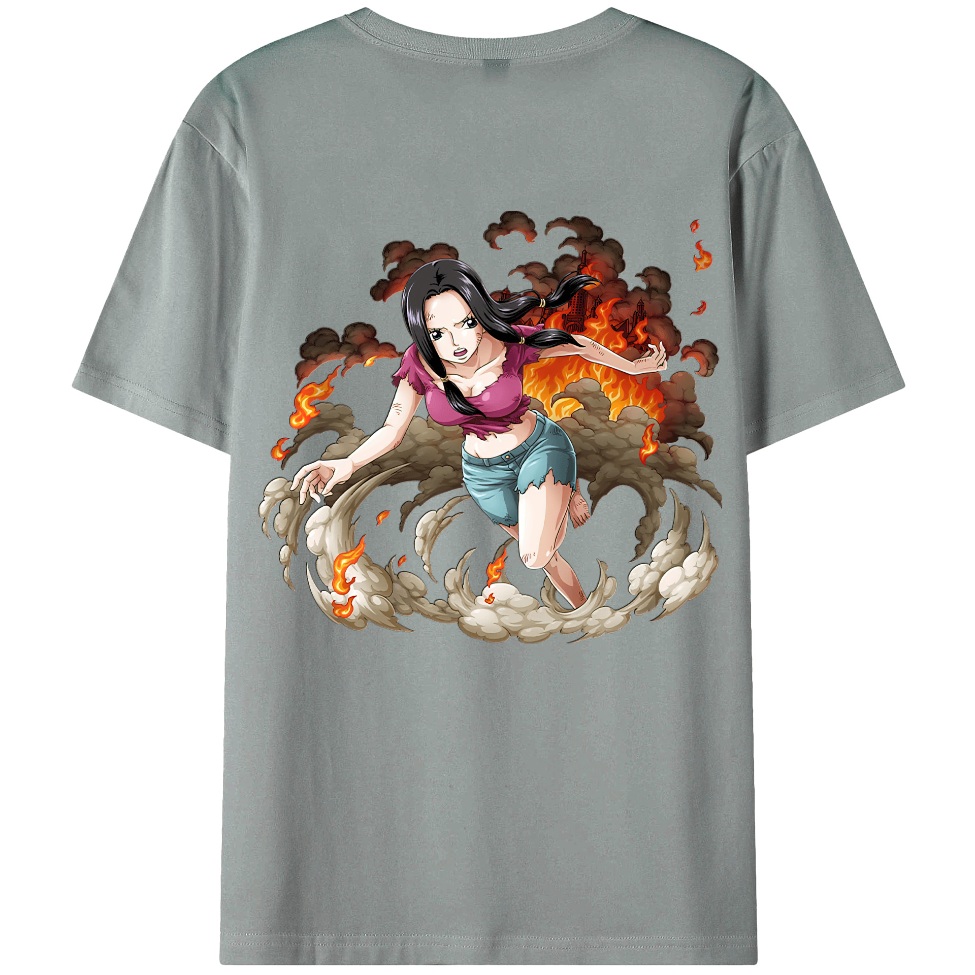 ワンピース ニコ・ロビン ONE PIECE Nico Robin 綿100％ メンズ半袖Tシャツ（バックプリント） 通気性